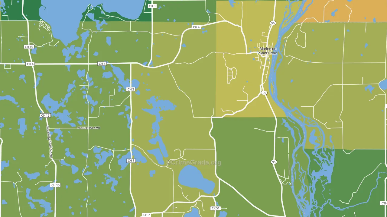 Marine On St. Croix, MN Map of Assault Rates