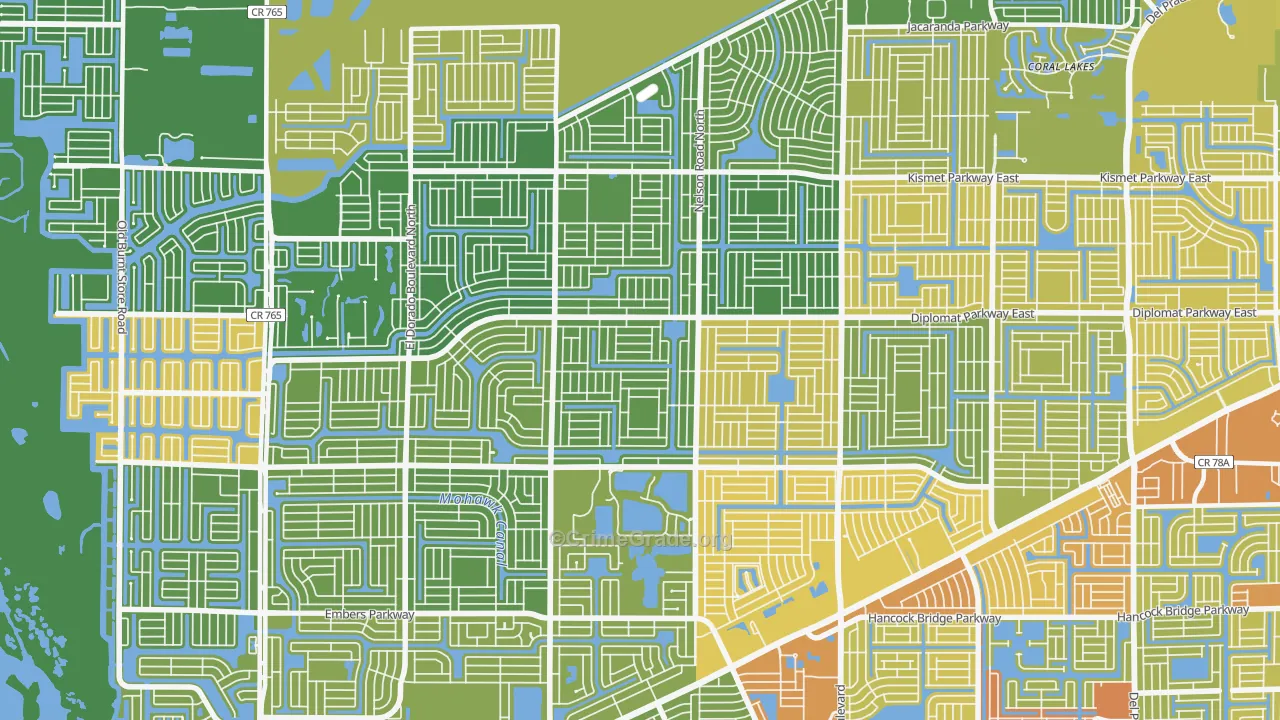 Mariner, Cape Coral, FL Map of Assault Rates