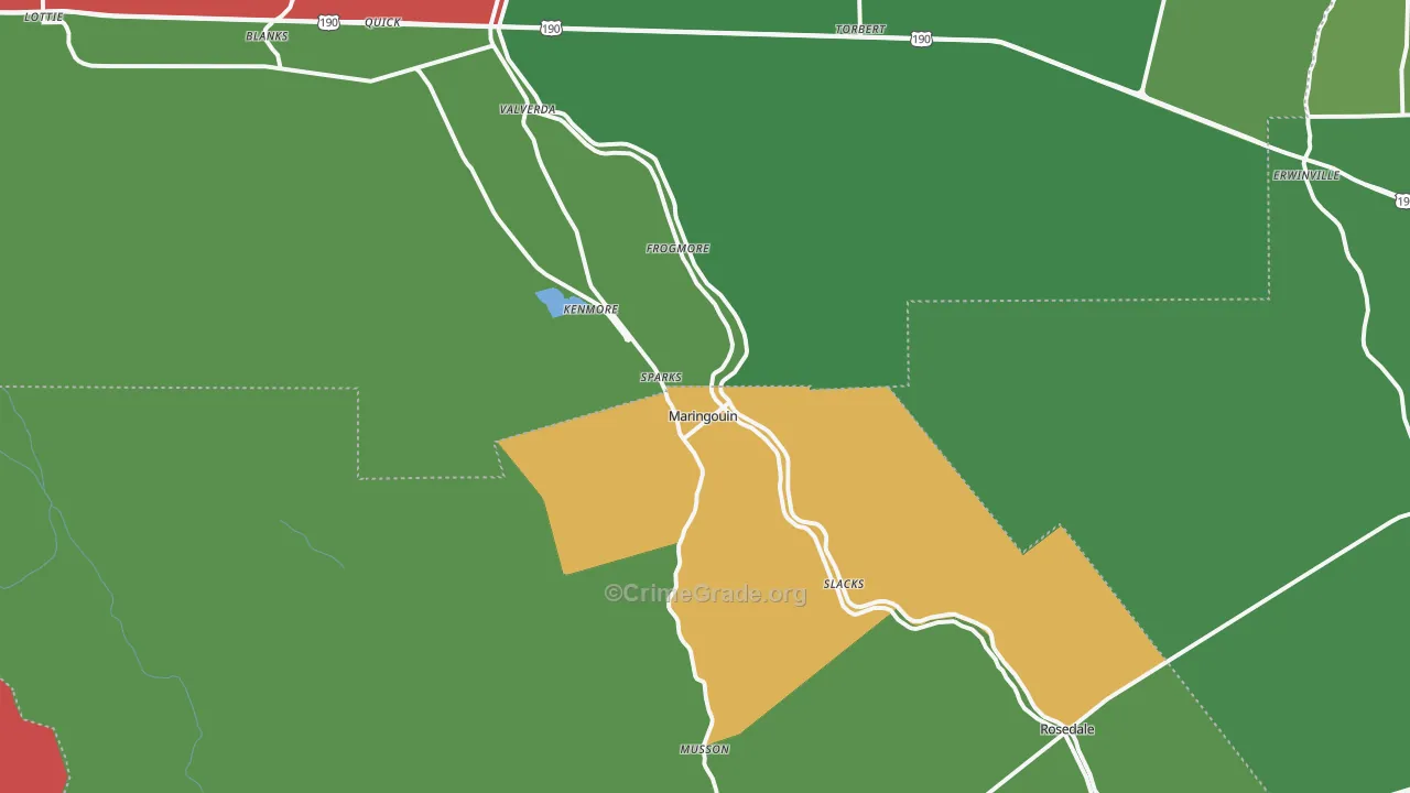 Maringouin, LA Map of Assault Rates