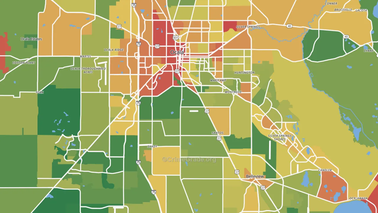 Marion County, FL Map of Assault Rates