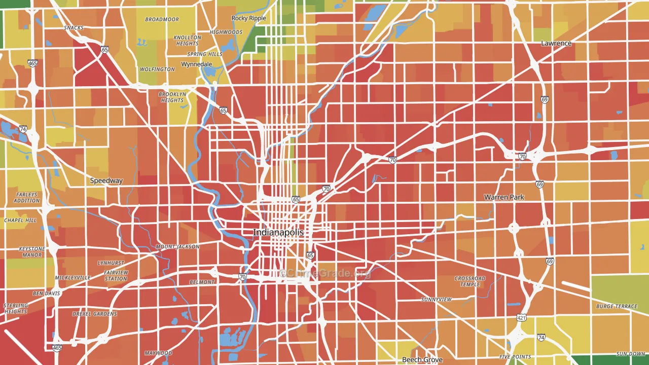Marion County, IN Map of Assault Rates