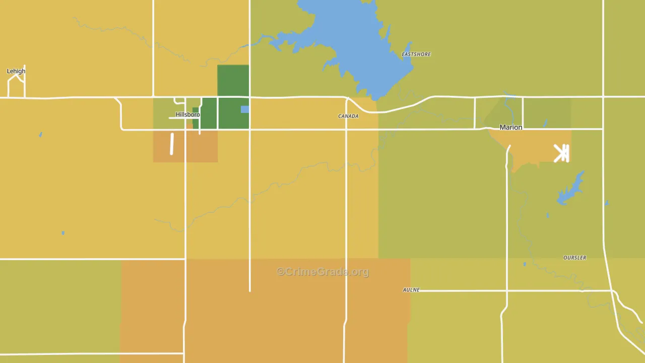 Marion County, KS Map of Assault Rates