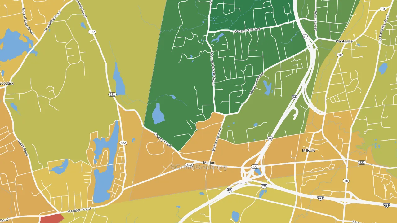 Marion, CT Map of Assault Rates