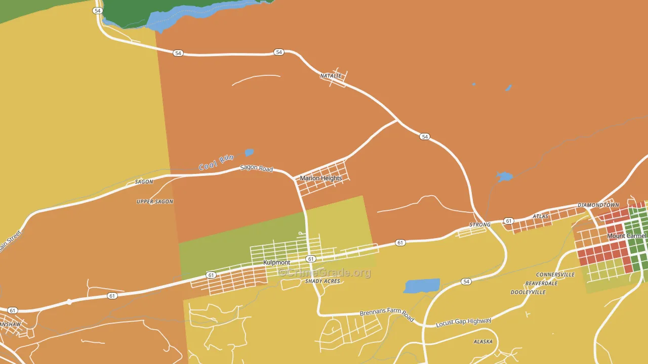Marion Heights, PA Map of Assault Rates
