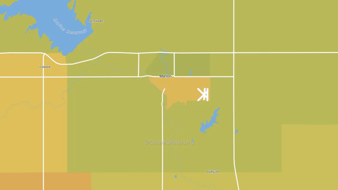 Marion, KS Map of Assault Rates