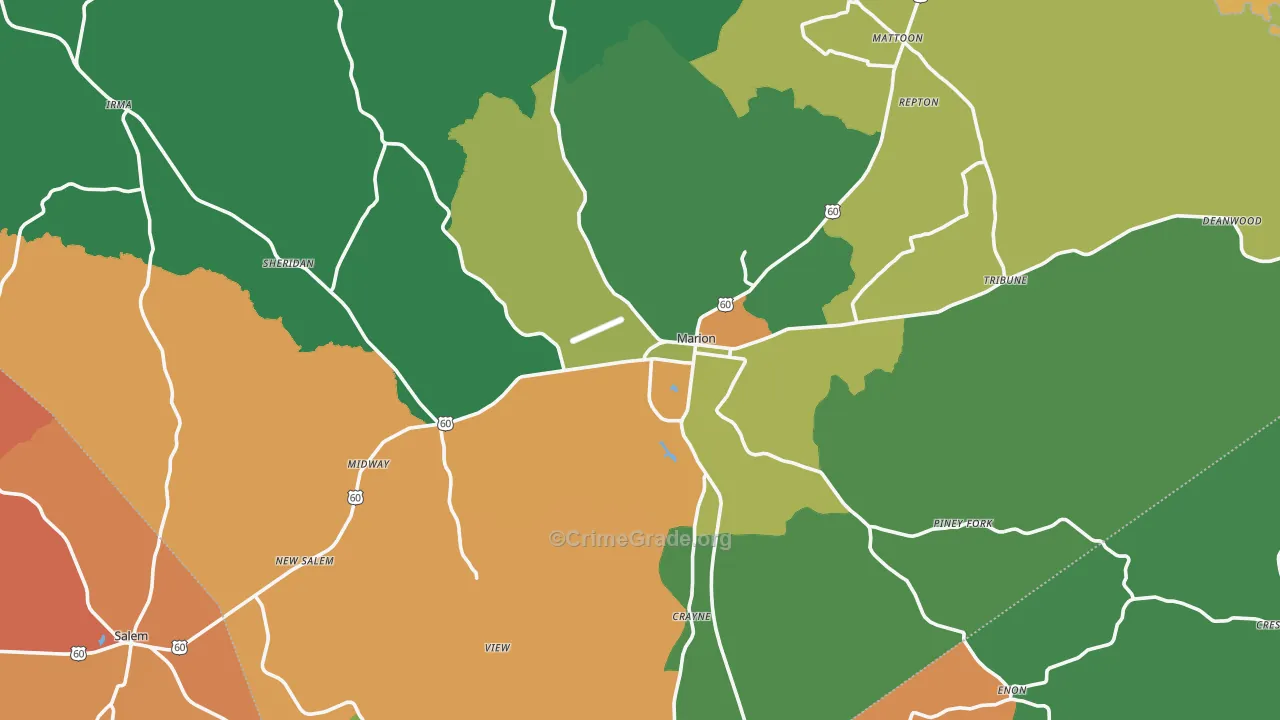 Marion, KY Map of Assault Rates