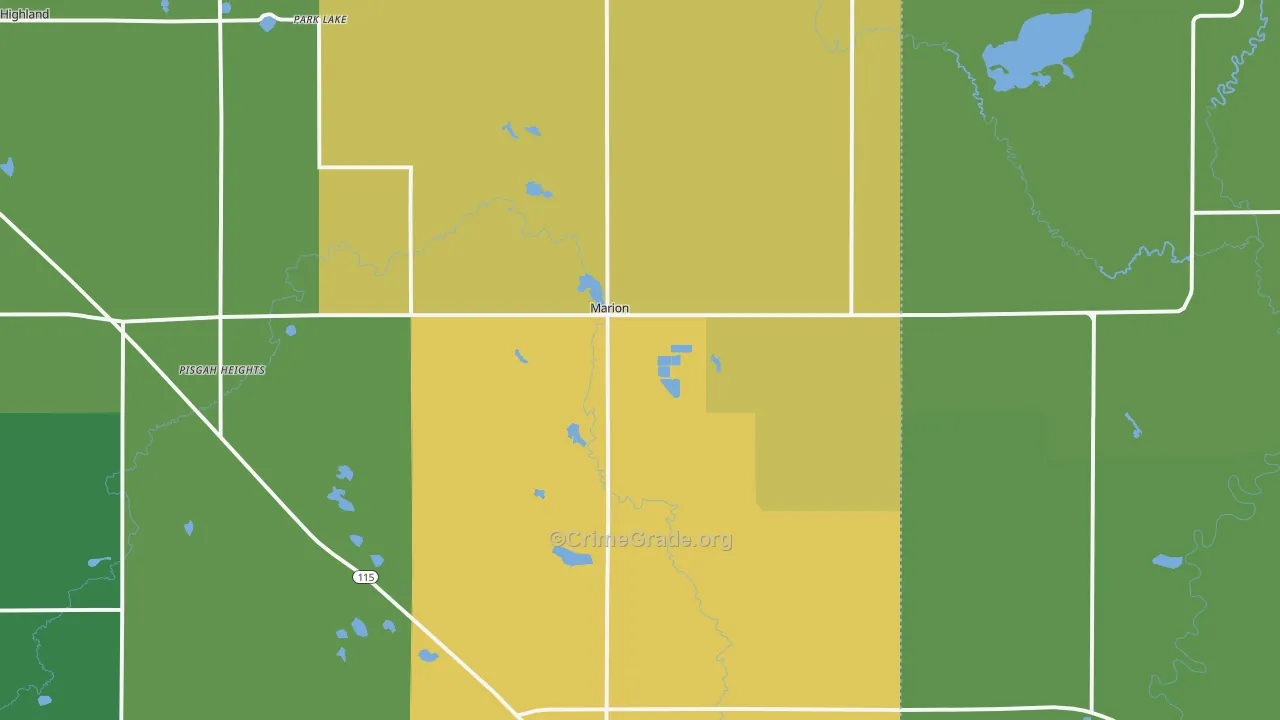 Marion, MI Map of Assault Rates