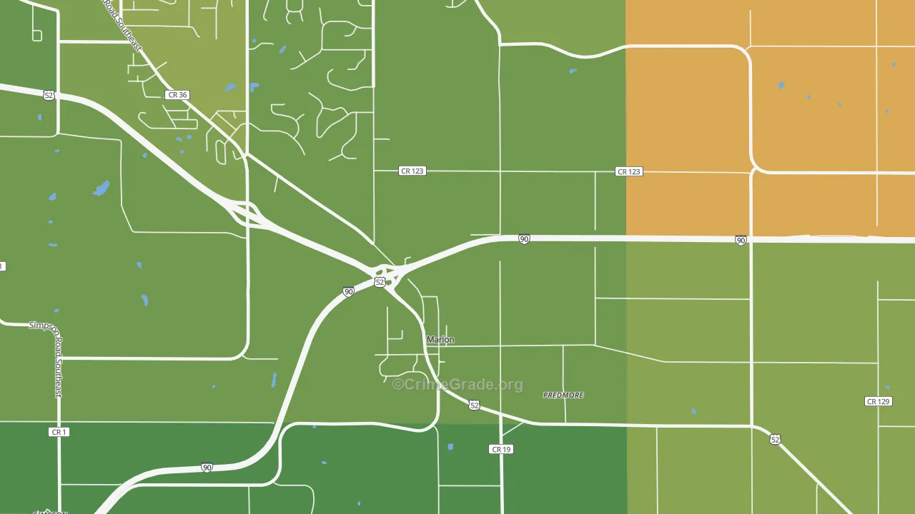 Marion, MN Map of Assault Rates