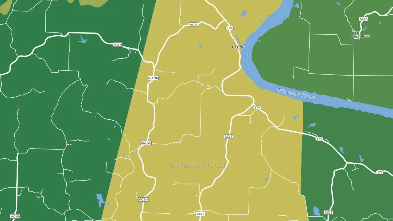 Marion, MO Map of Assault Rates