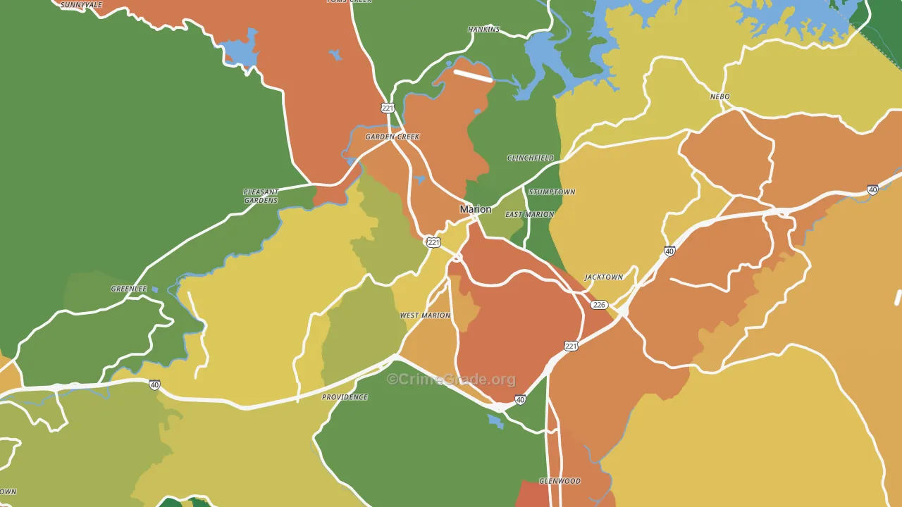Marion, NC Map of Assault Rates
