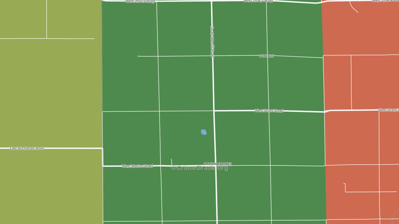 Marion Springs, MI Map of Assault Rates