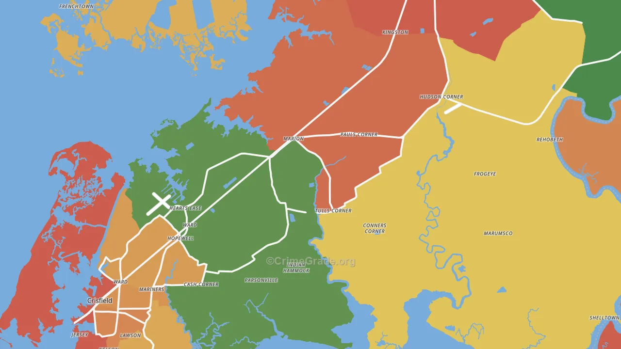 Marion Station, MD Map of Assault Rates