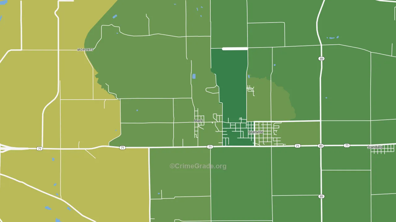 Mark, IL Map of Assault Rates