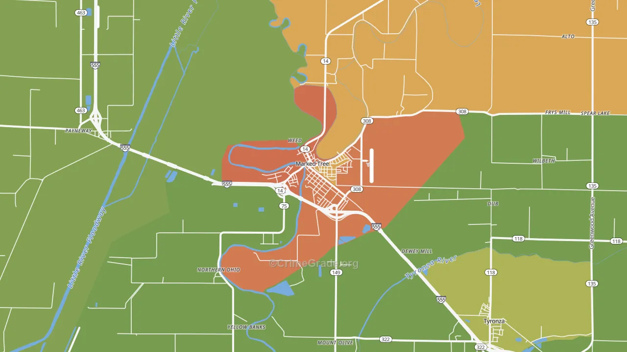 Marked Tree, AR Map of Assault Rates