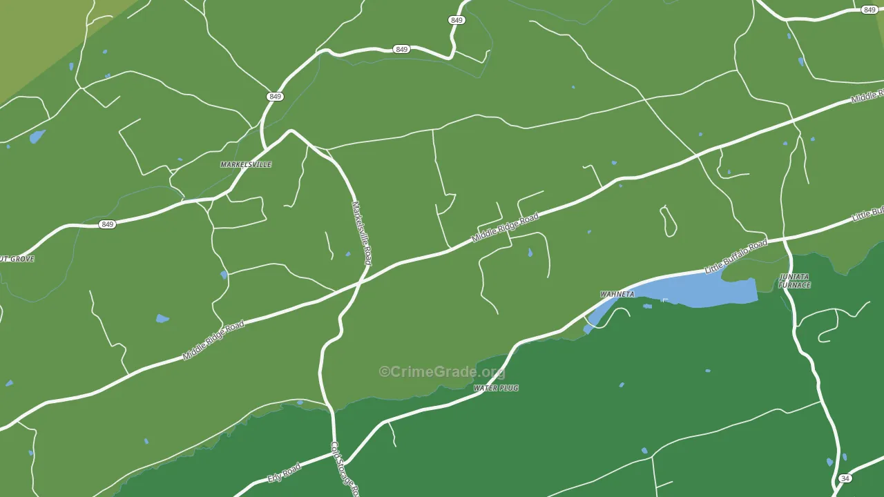 Markelsville, PA Map of Assault Rates