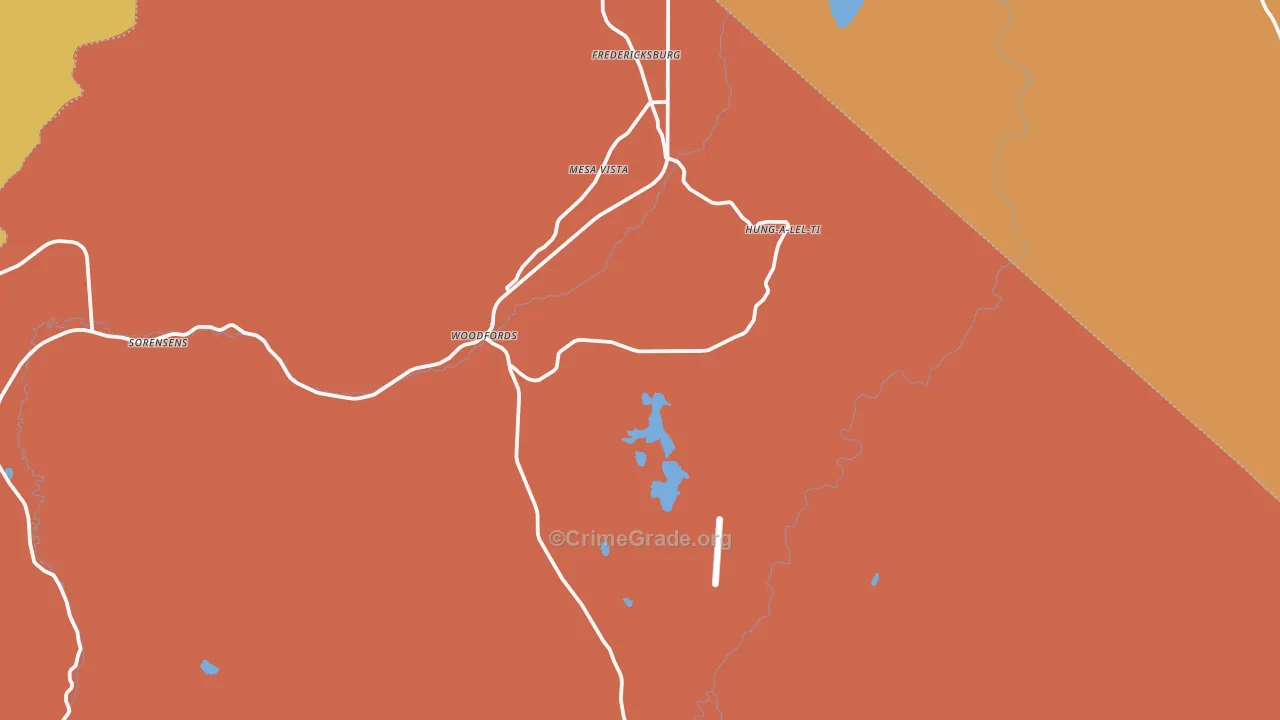 Markleeville, CA Map of Assault Rates