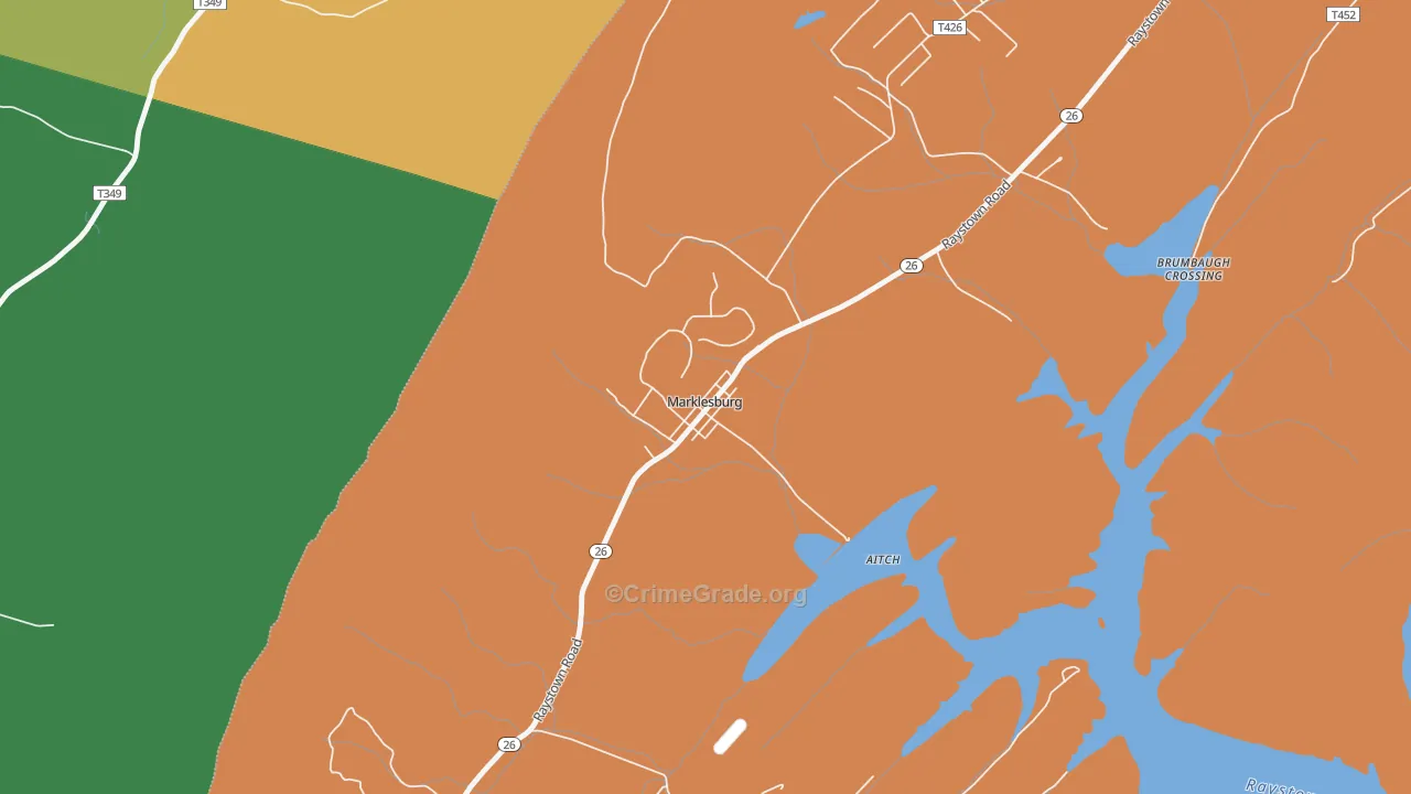 Marklesburg, PA Map of Assault Rates