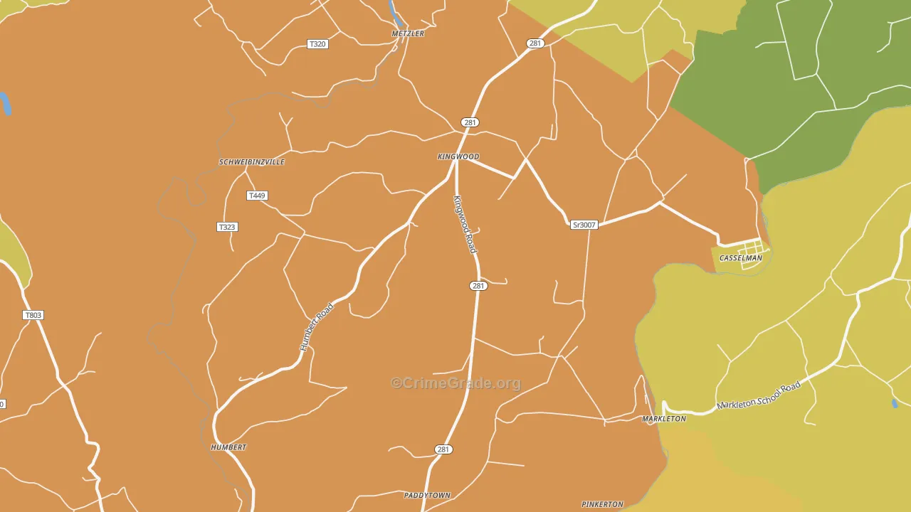Markleton, PA Map of Assault Rates