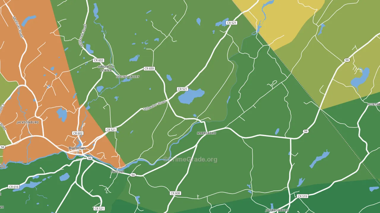 Marksboro, NJ Map of Assault Rates