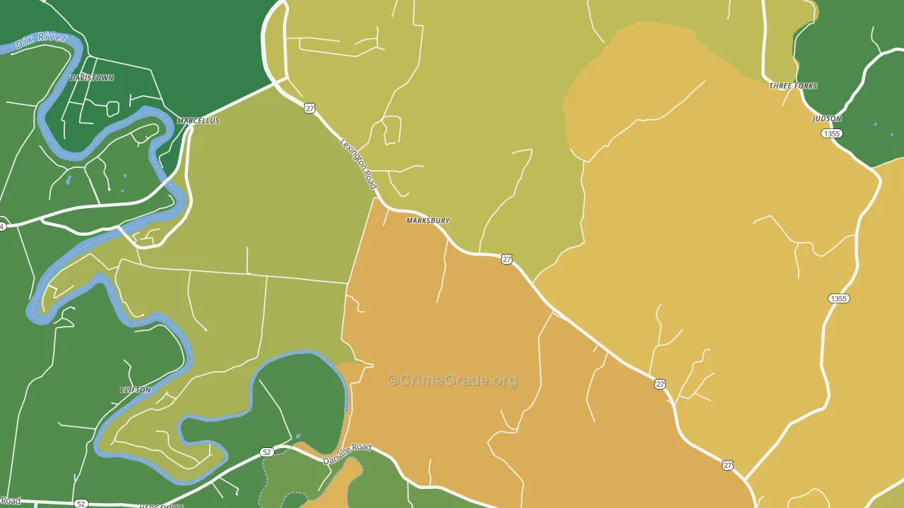 Marksbury, KY Map of Assault Rates