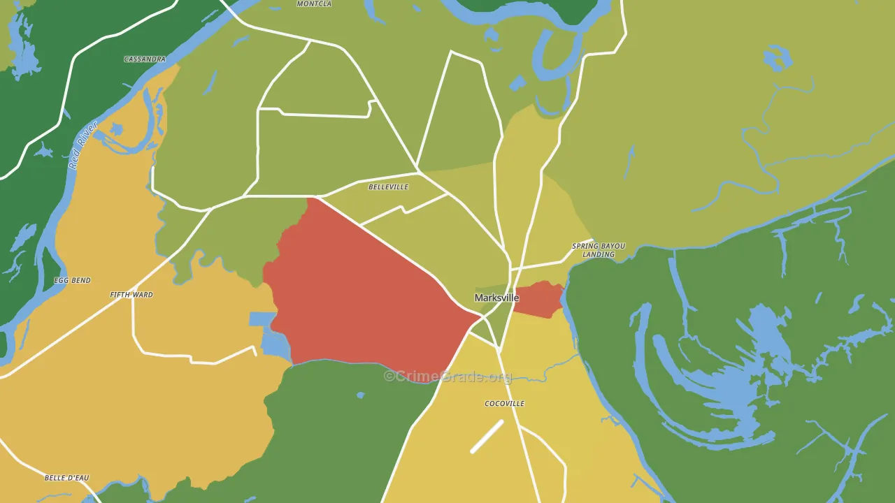 Marksville, LA Map of Assault Rates