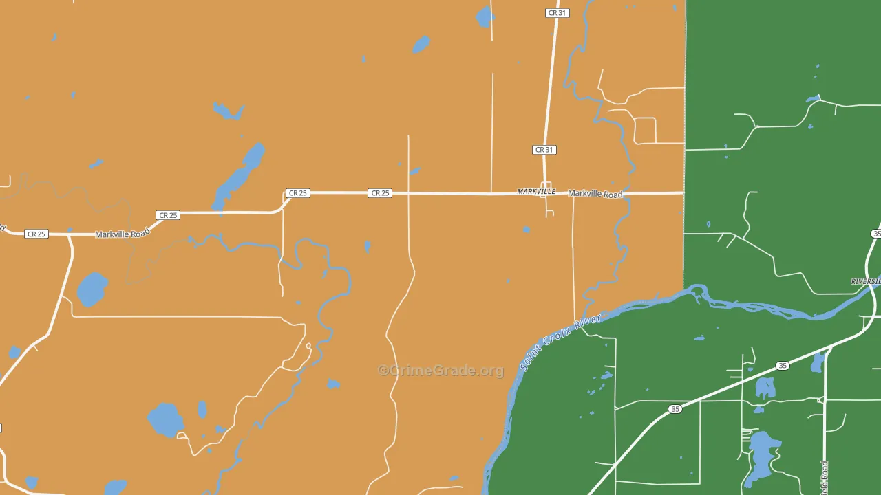 Markville, MN Map of Assault Rates