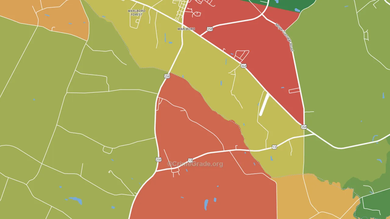 Marlboro, NC Map of Assault Rates