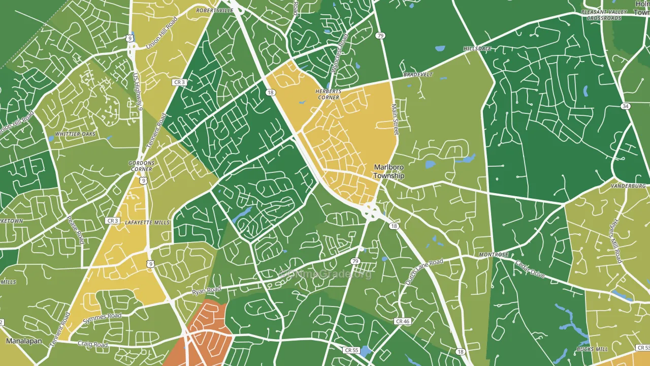 Marlboro, NJ Map of Assault Rates