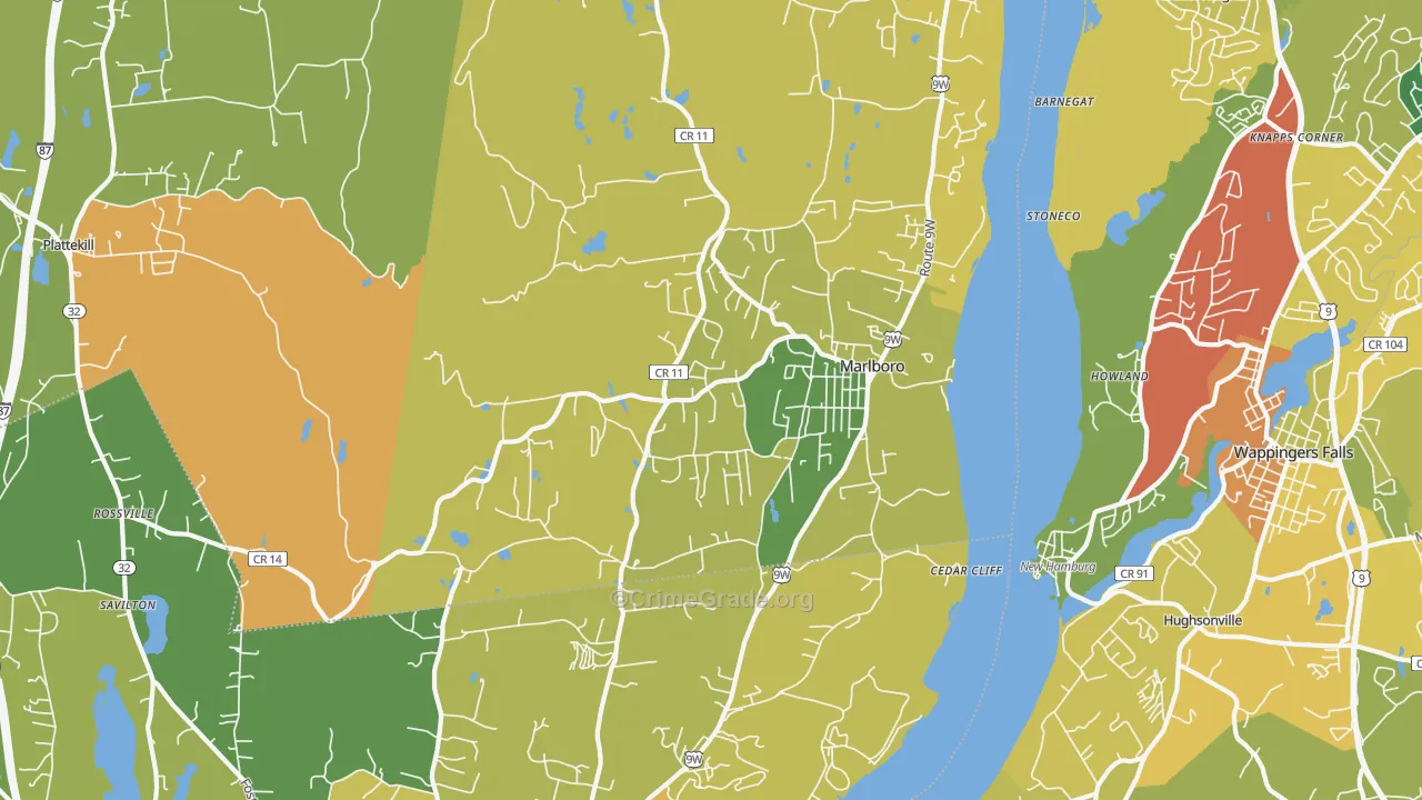 Marlboro, NY Map of Assault Rates