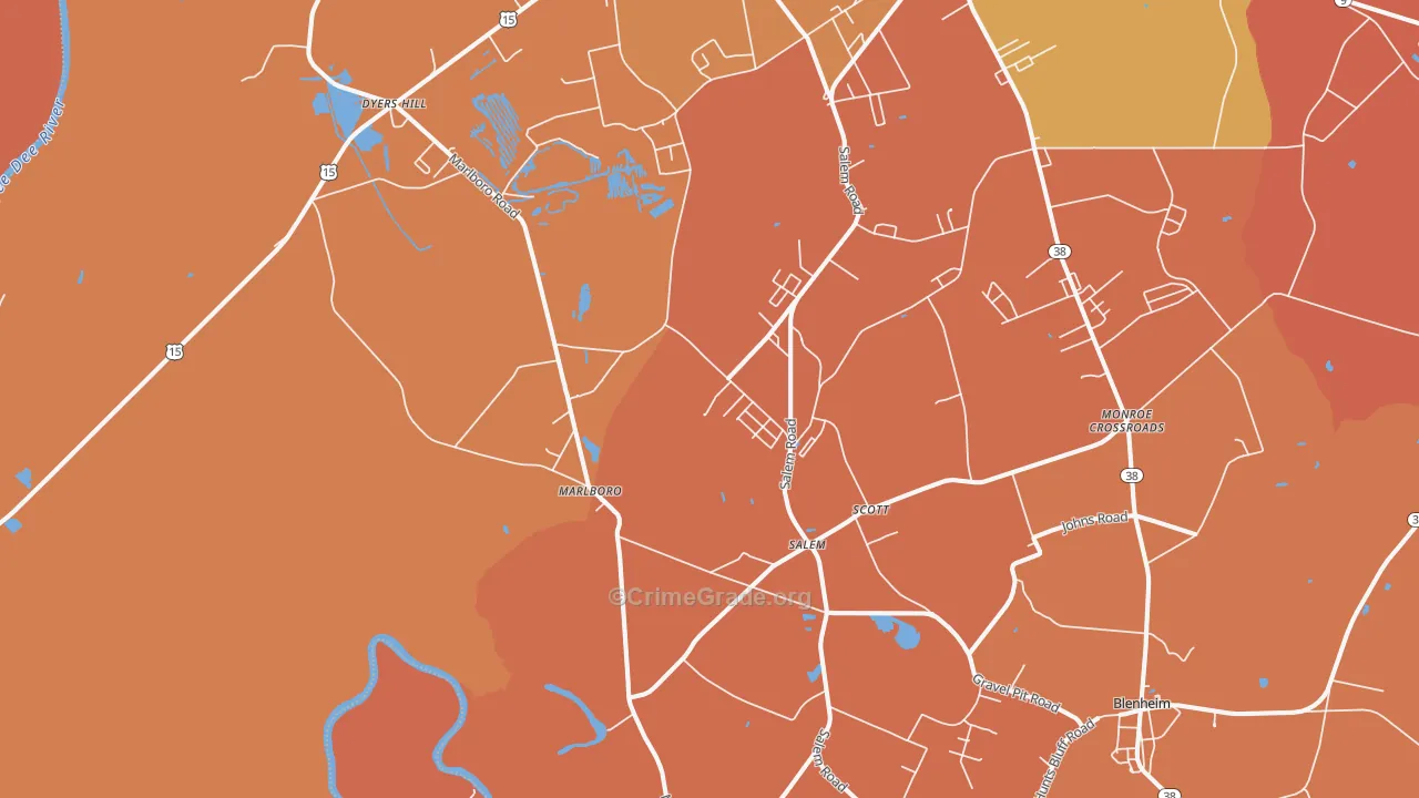 Marlboro, SC Map of Assault Rates