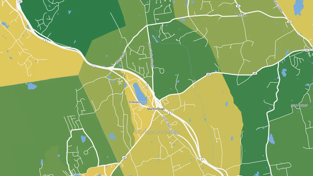 Marlborough, CT Map of Assault Rates