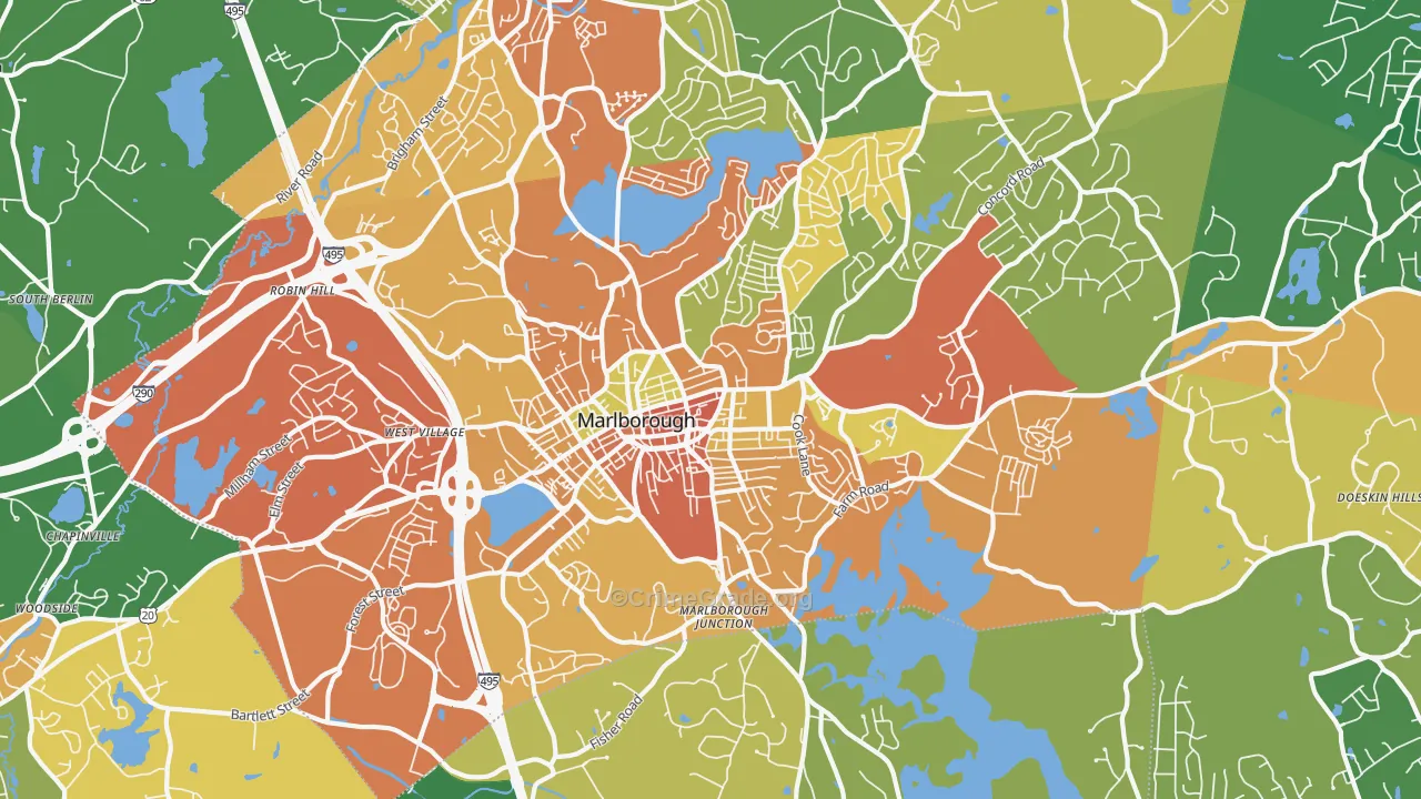 Marlborough, MA Map of Assault Rates