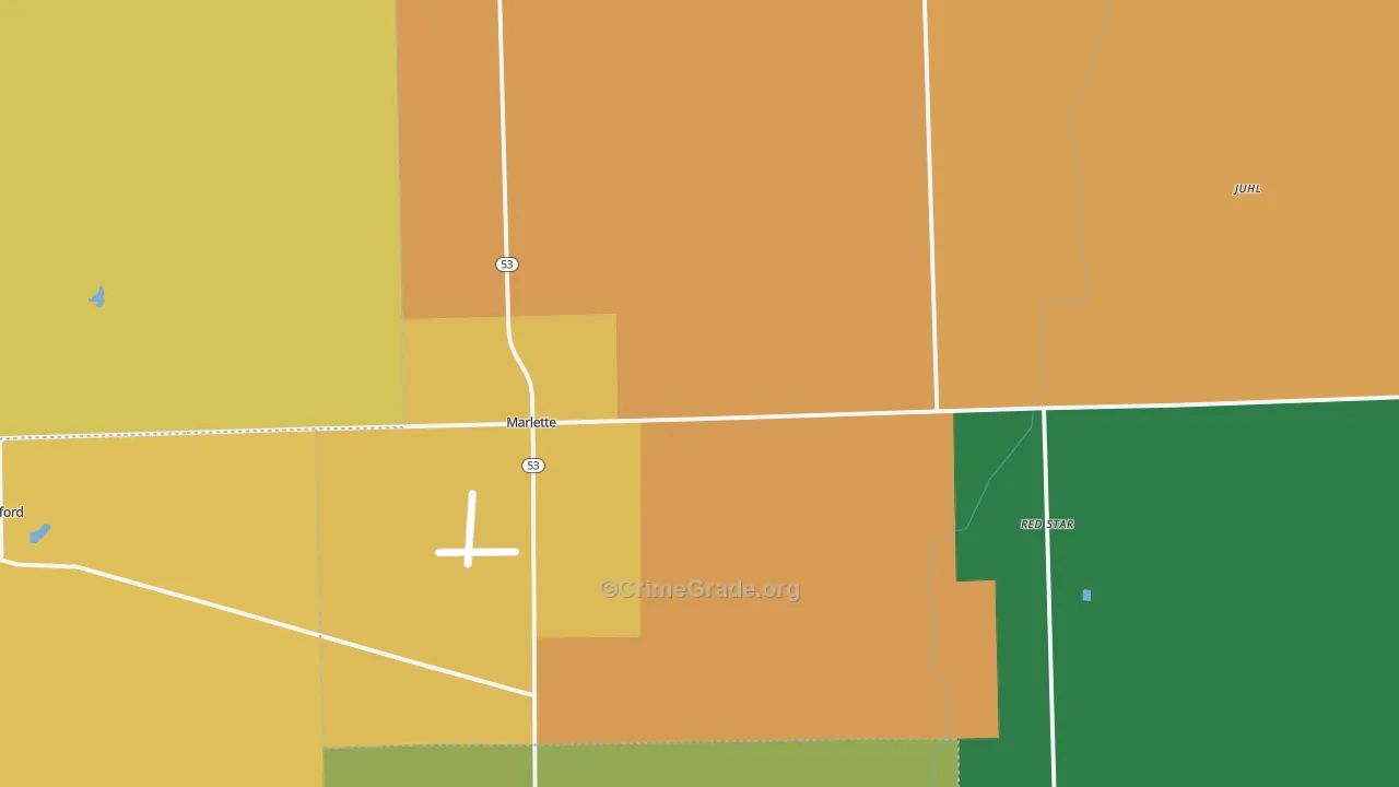 Marlette, MI Map of Assault Rates