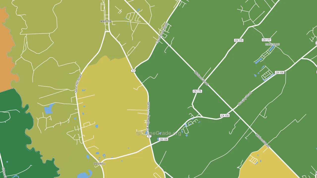 Marlow, GA Map of Assault Rates