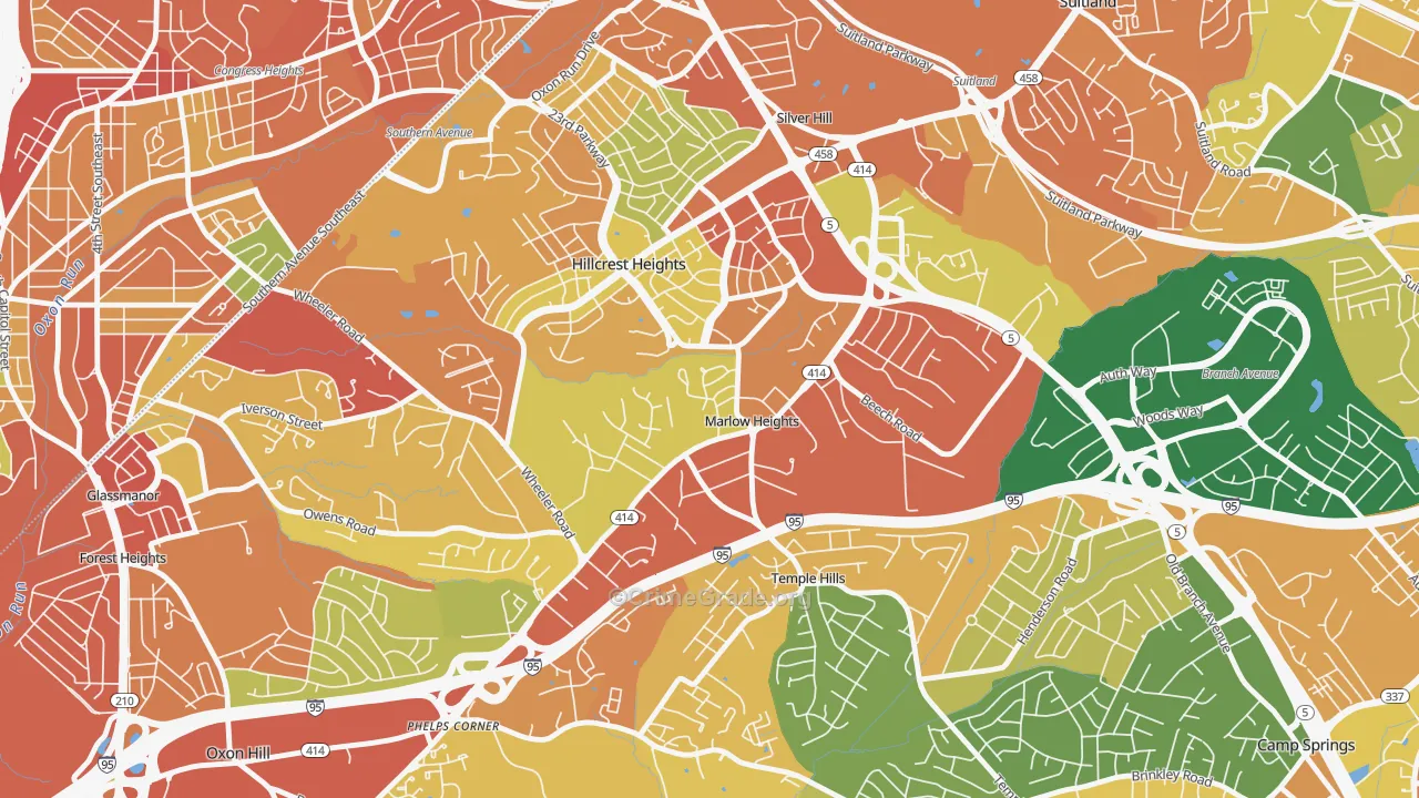 Marlow Heights, MD Map of Assault Rates