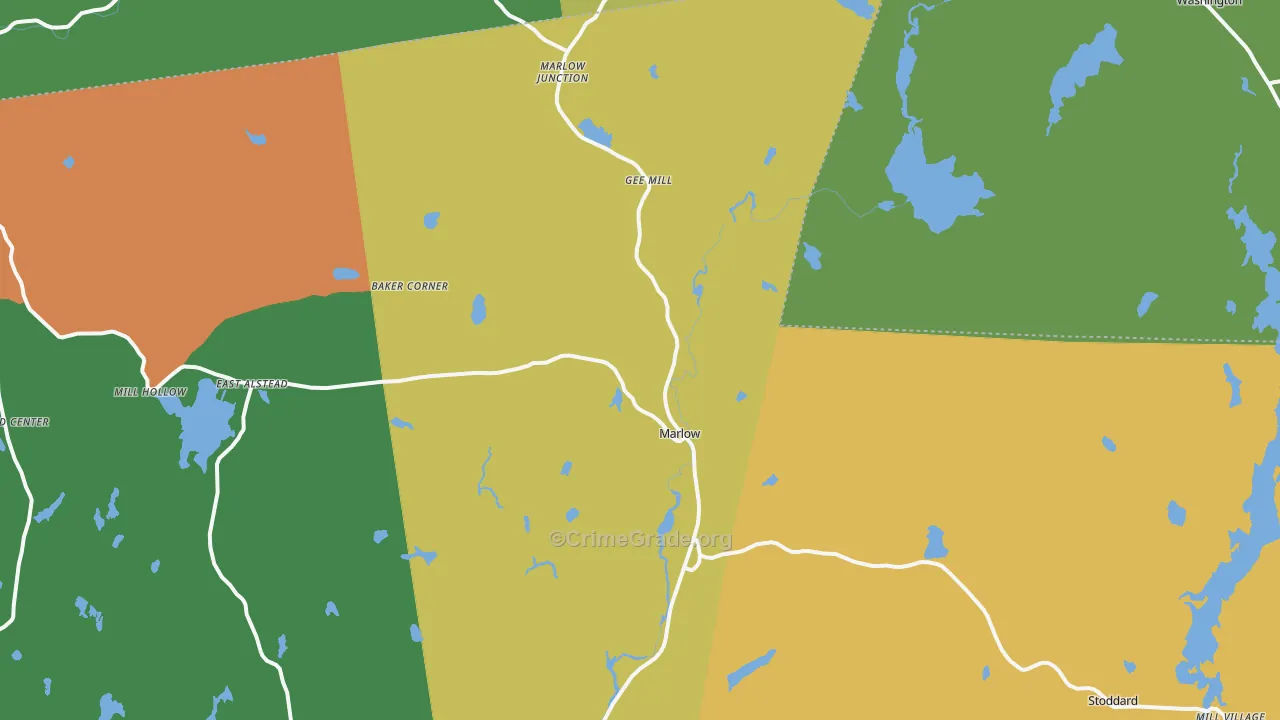 Marlow, NH Map of Assault Rates