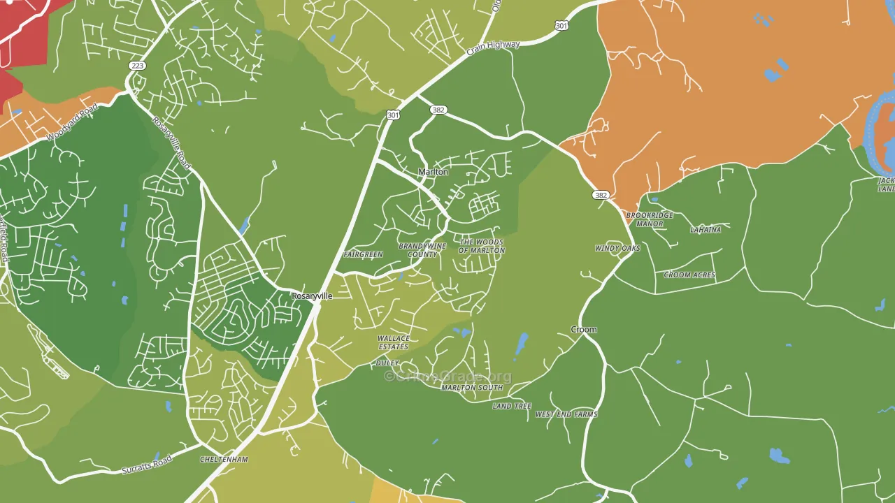 Marlton, MD Map of Assault Rates