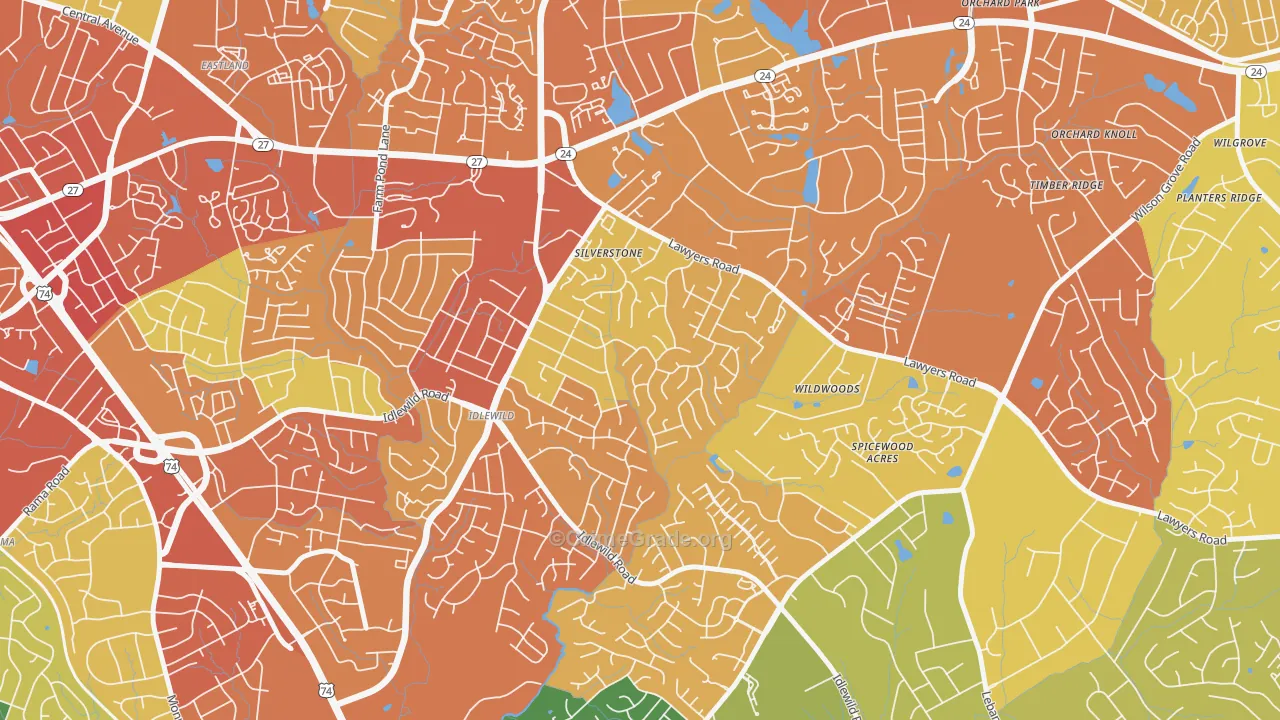 Marlwood, Charlotte, NC Map of Assault Rates
