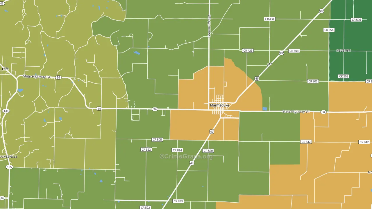 Marmaduke, AR Map of Assault Rates