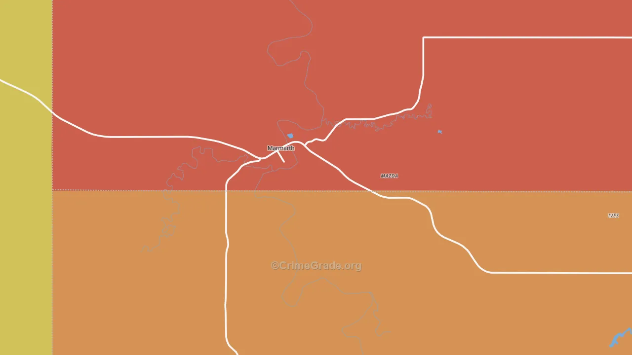 Marmarth, ND Map of Assault Rates