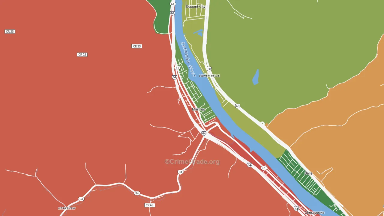 Marmet, WV Map of Assault Rates