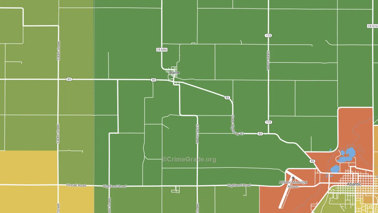 Marne, IA Map of Assault Rates