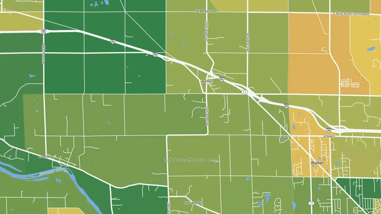 Marne, MI Map of Assault Rates