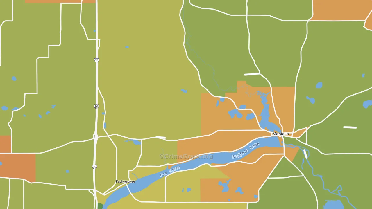 Marquette County, WI Map of Assault Rates