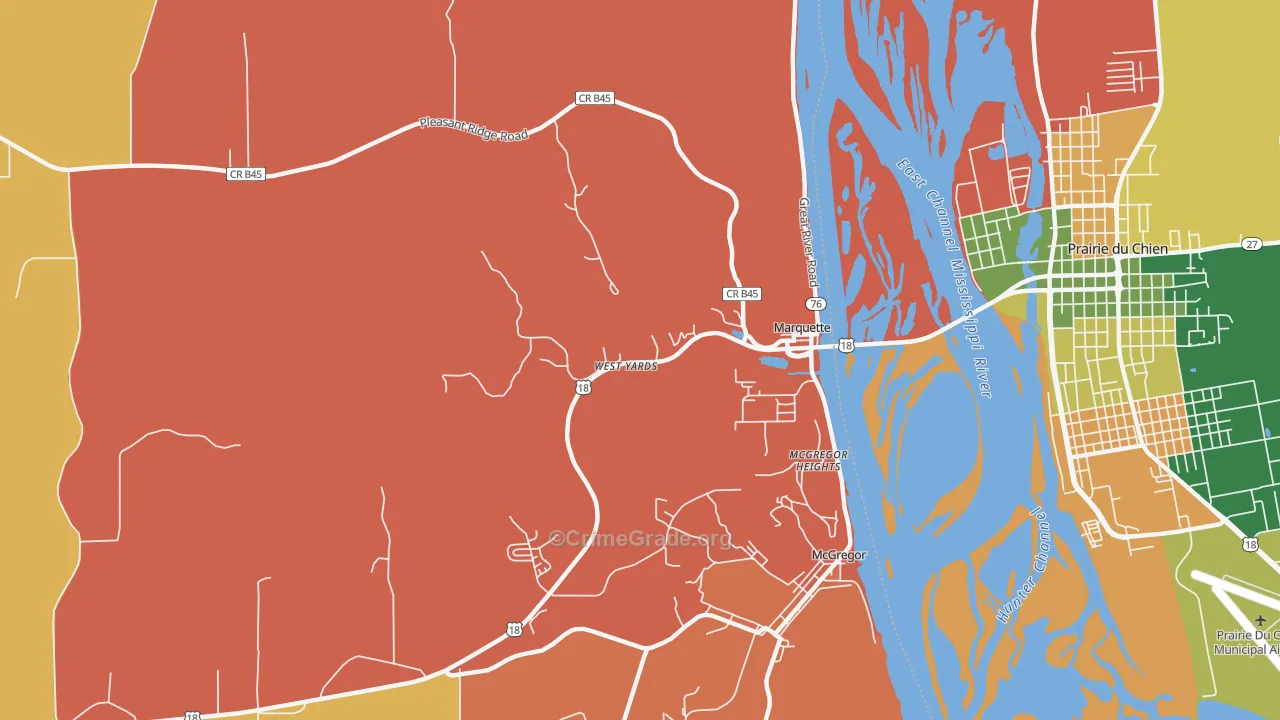 Marquette, IA Map of Assault Rates