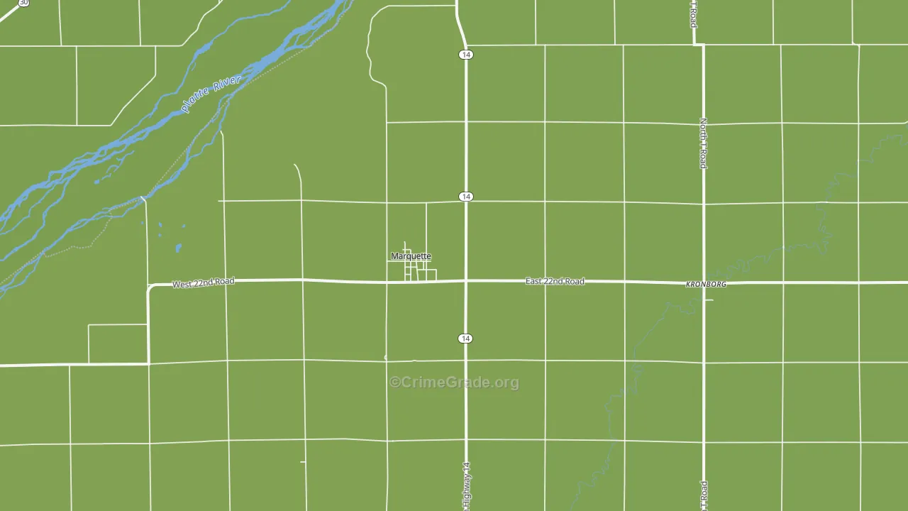 Marquette, NE Map of Assault Rates