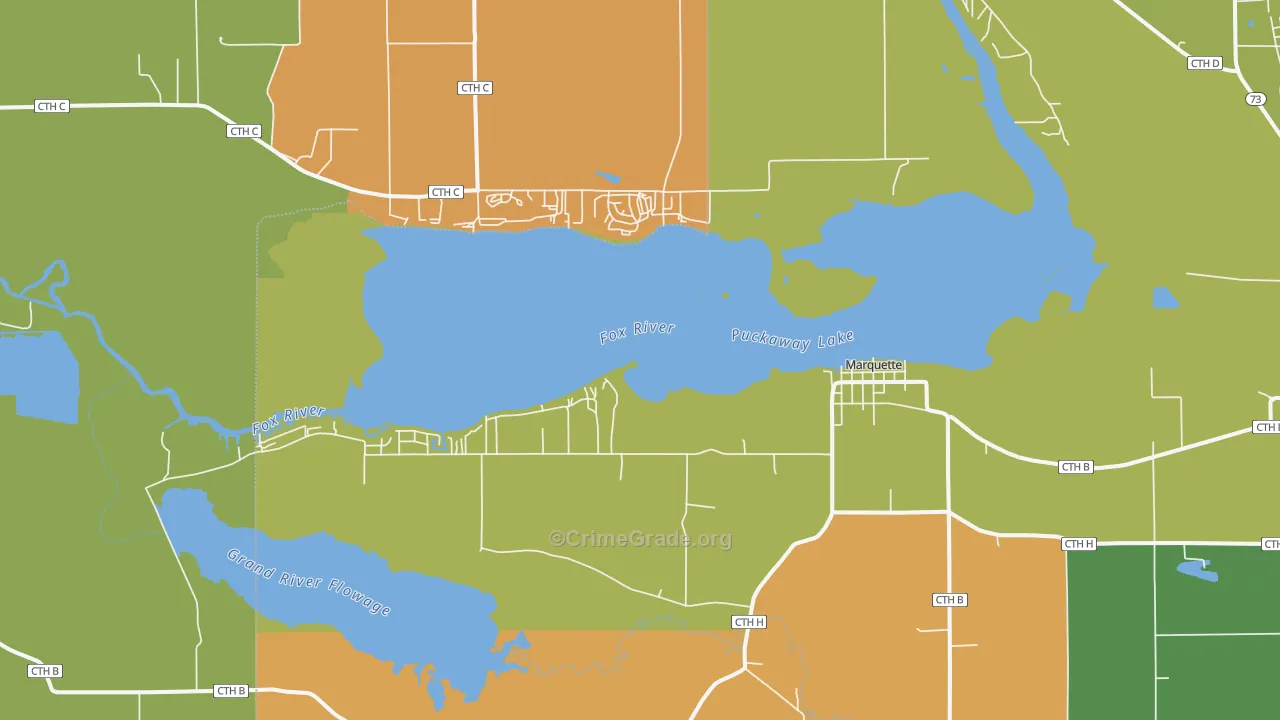 Marquette, WI Map of Assault Rates