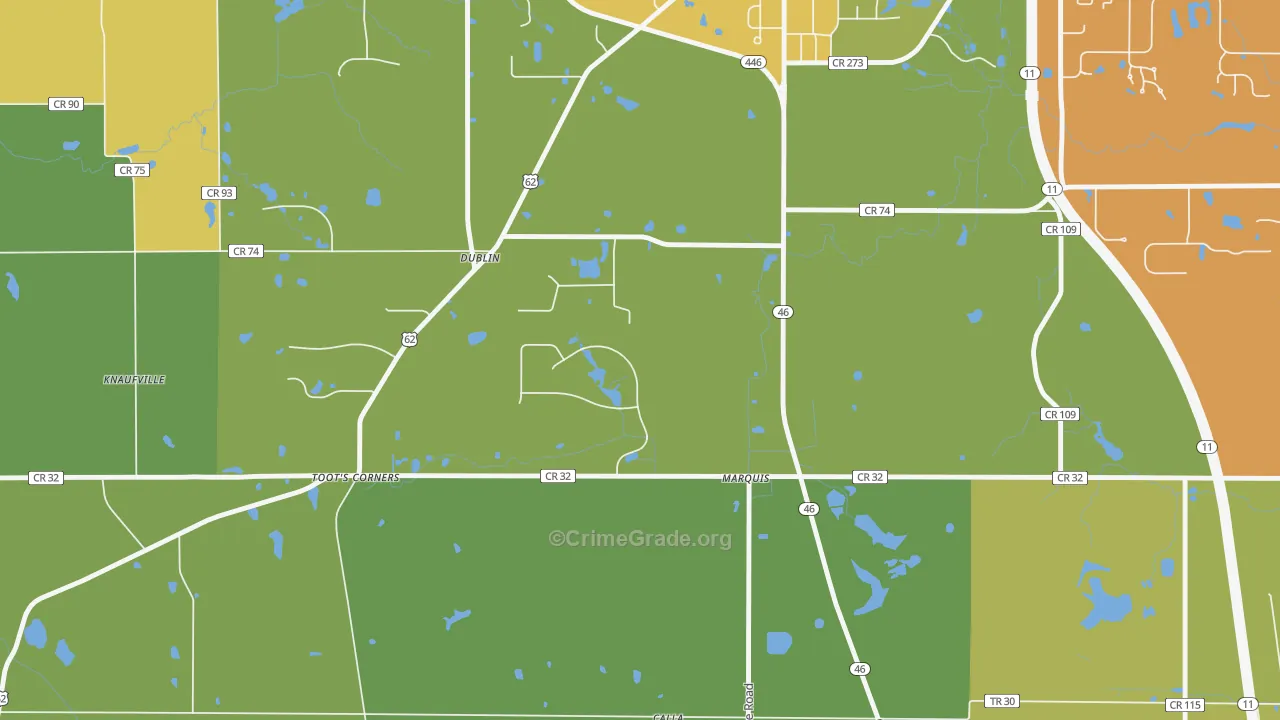 Marquis, OH Map of Assault Rates