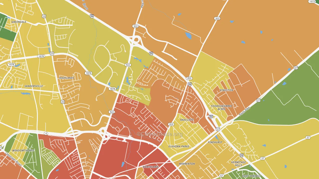 Marriott's Griffin Gate Golf Culb, Lexington, KY Map of Assault Rates
