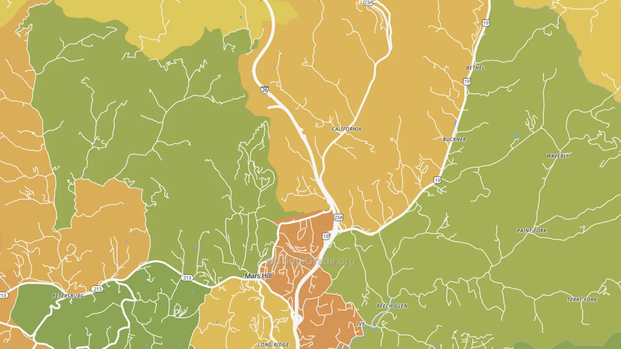 Mars Hill, NC Map of Assault Rates